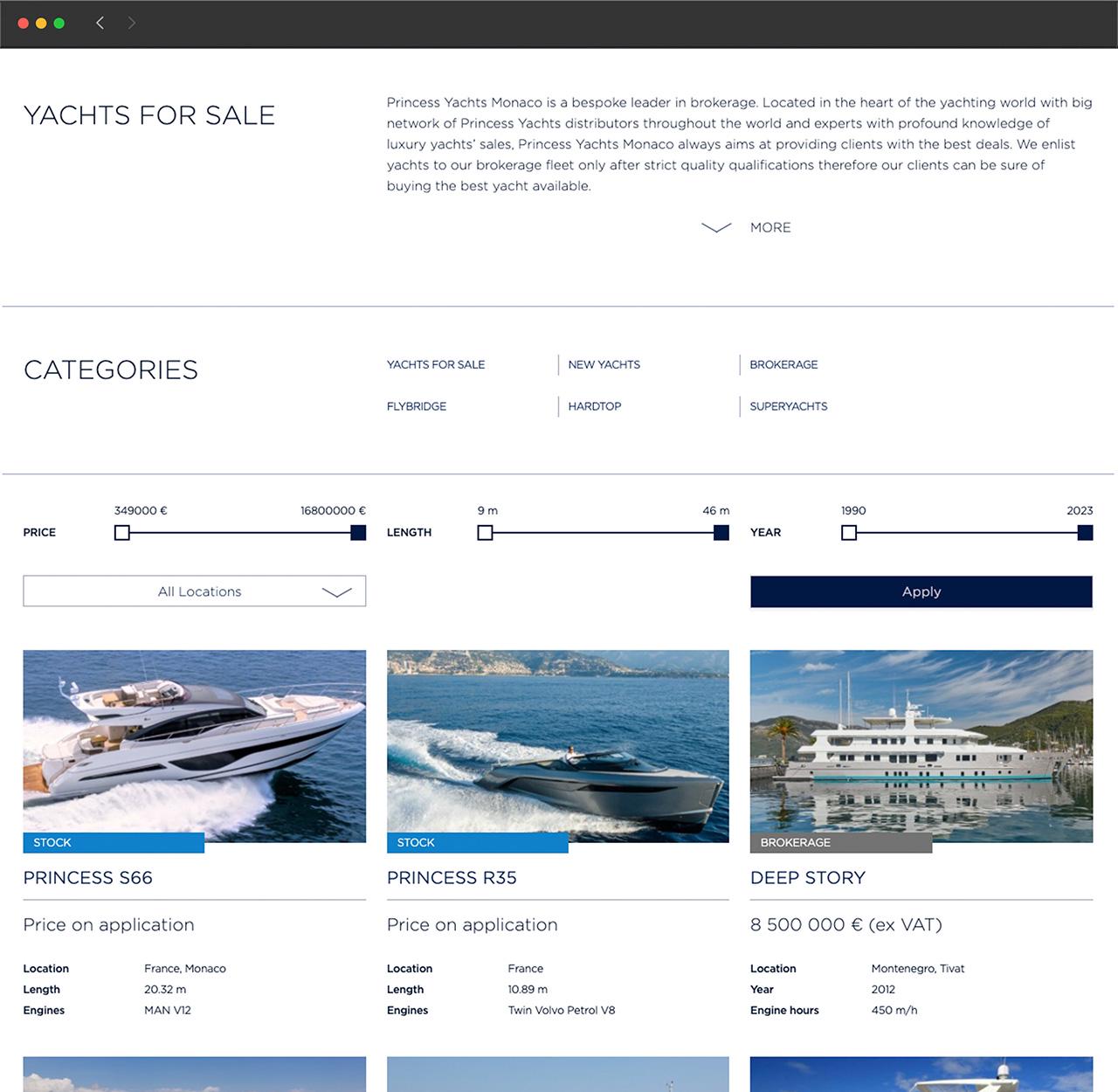 Princess Yachts Monaco — Yacht Search